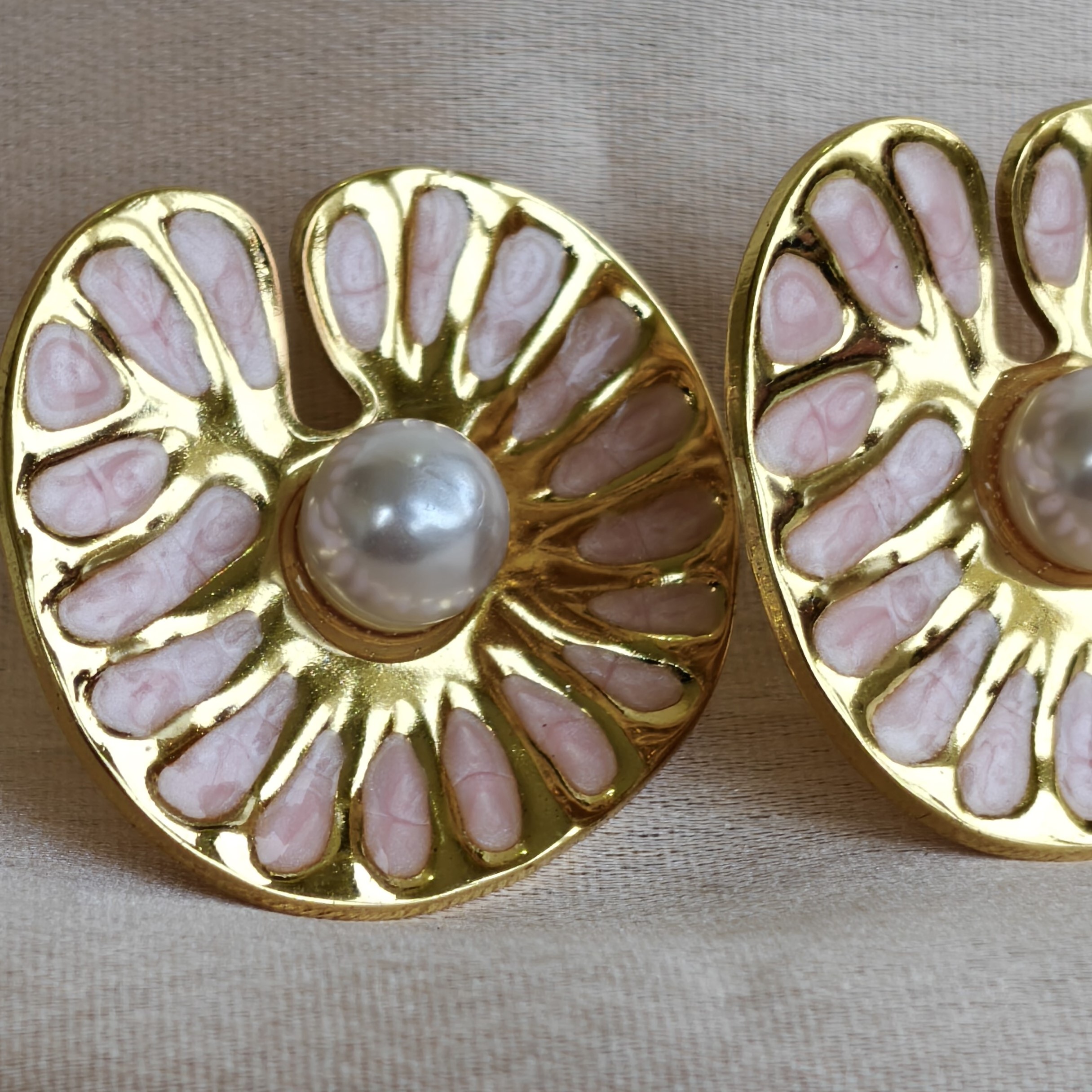 Anti Tarnish Gold Plated Peral studded Petal Studs